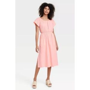 Universal Thread NEW Short Sleeve Cut Out Back Dress Pink XS